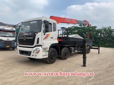 Xe tải Dongfeng Hoàng Huy 4 chân gắn cẩu 12 tấn Kanglim KS2825